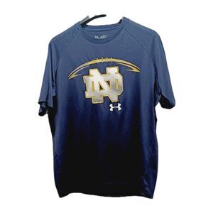 Under Armour Notre Dame Navy Blue Jersey T-shirt Size Large